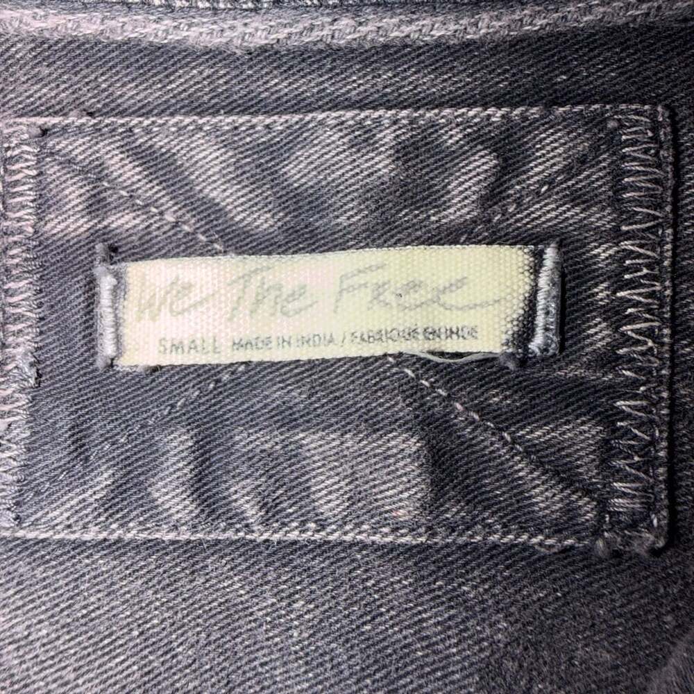 We The Free Short Sleeve Denim Button Down Size Small Black - Picture 2 of 5